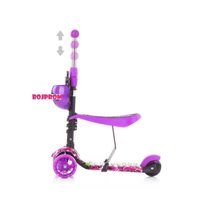 CHIPOLINO TROTINET KIDDY EVO W/HANDLE PURPLE GRAFFITI DSKIEH021PG 